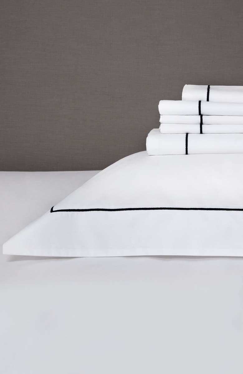 The White Company Single Row Cord 200 Thread Count Egyptian Cotton Flat Sheet, Alternate, color, 