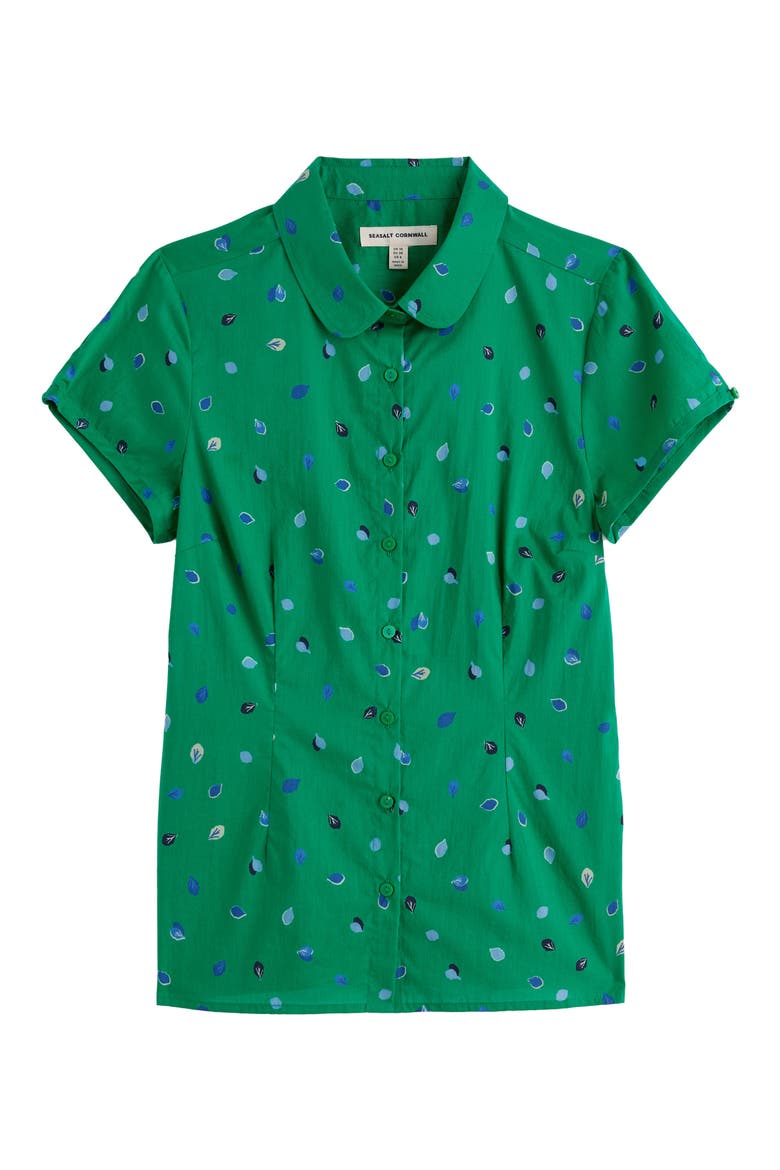 Rushmaker Petal Spot Organic Cotton Voile Button-Up Shirt, Alternate, color, PETAL SPOT BRIGHT GREEN