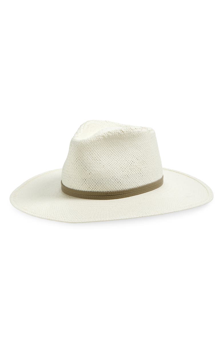 Janessa Leoné Jude Packable Straw Fedora, Main, color, Bleach