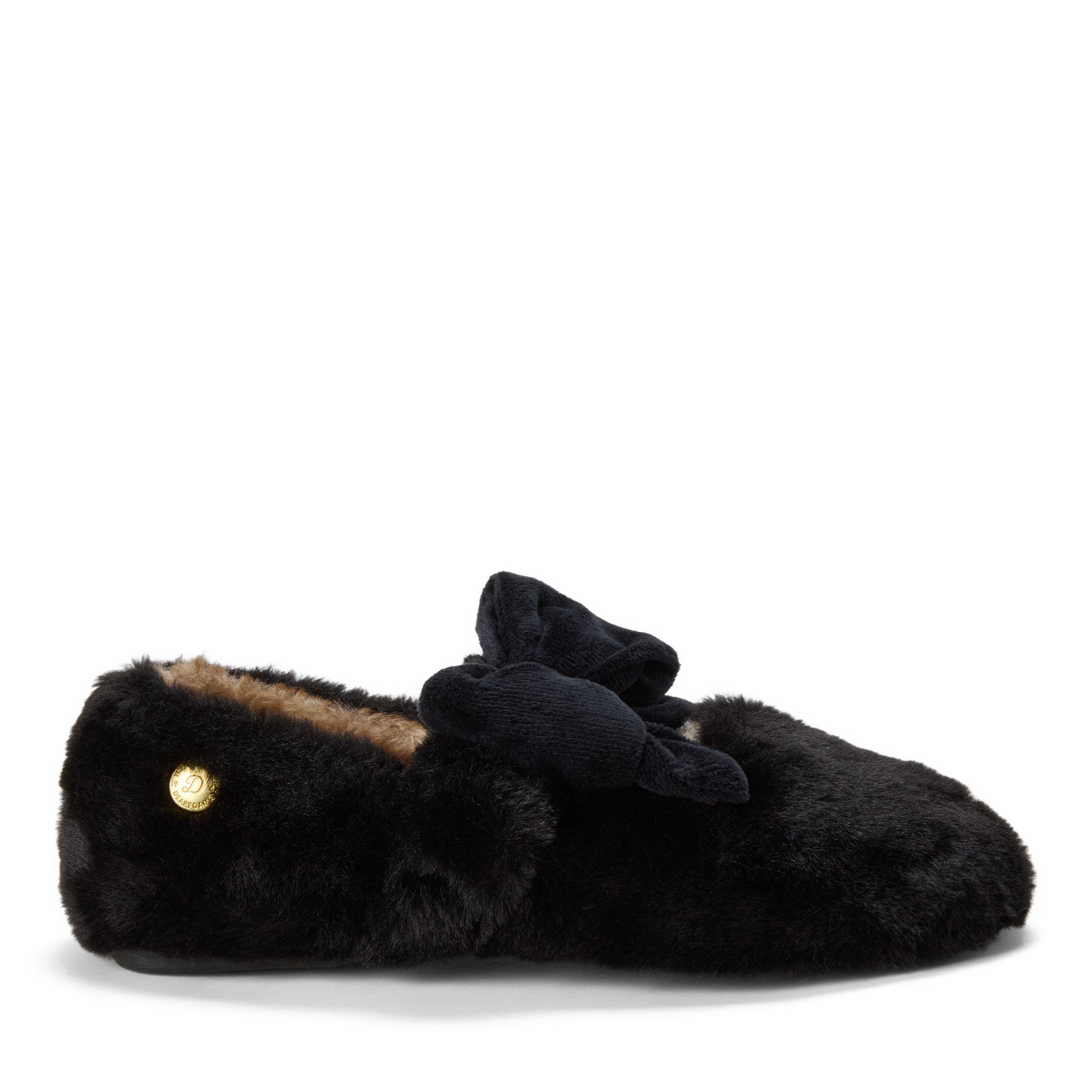 Dearfoams Maryanne Luxe Teddy Maryjane, Alternate, color, Black