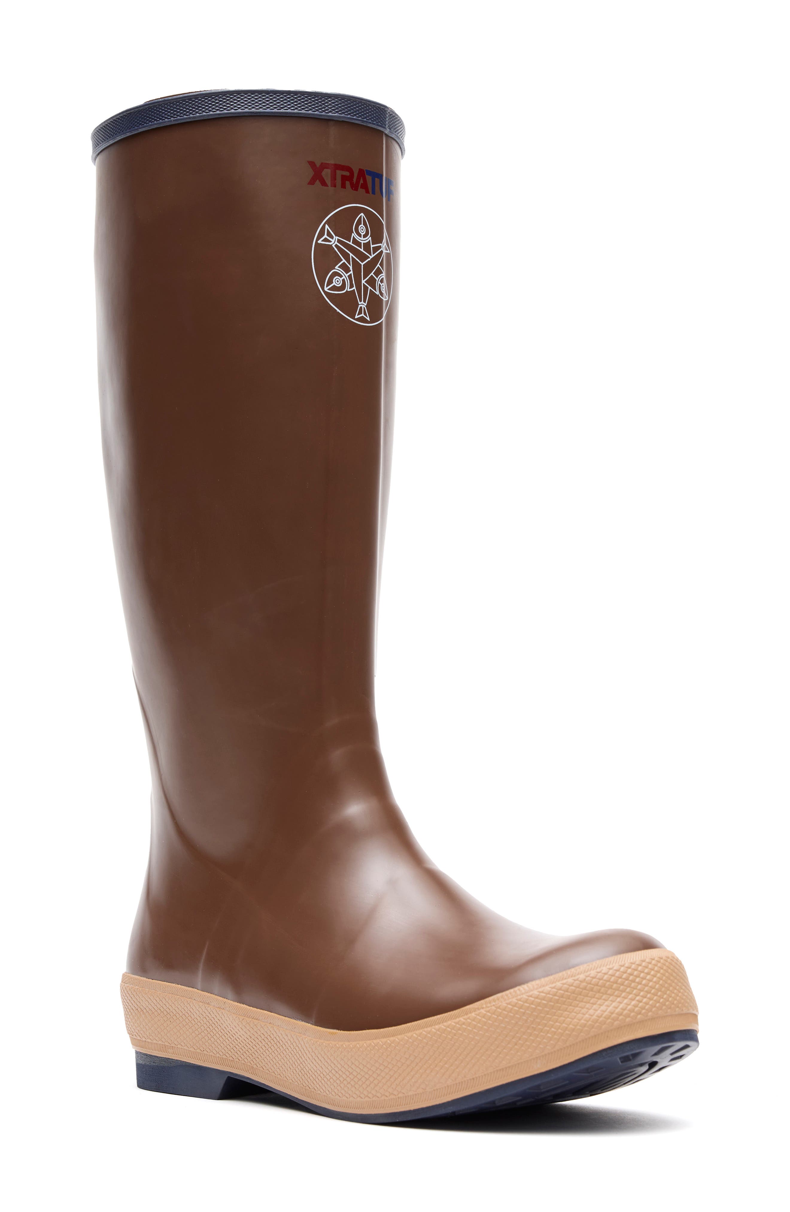 XTRATUF x Salmon Sisters 15-Inch Legacy Waterproof Boot, Main, color, Brown/Kelp/Oyster