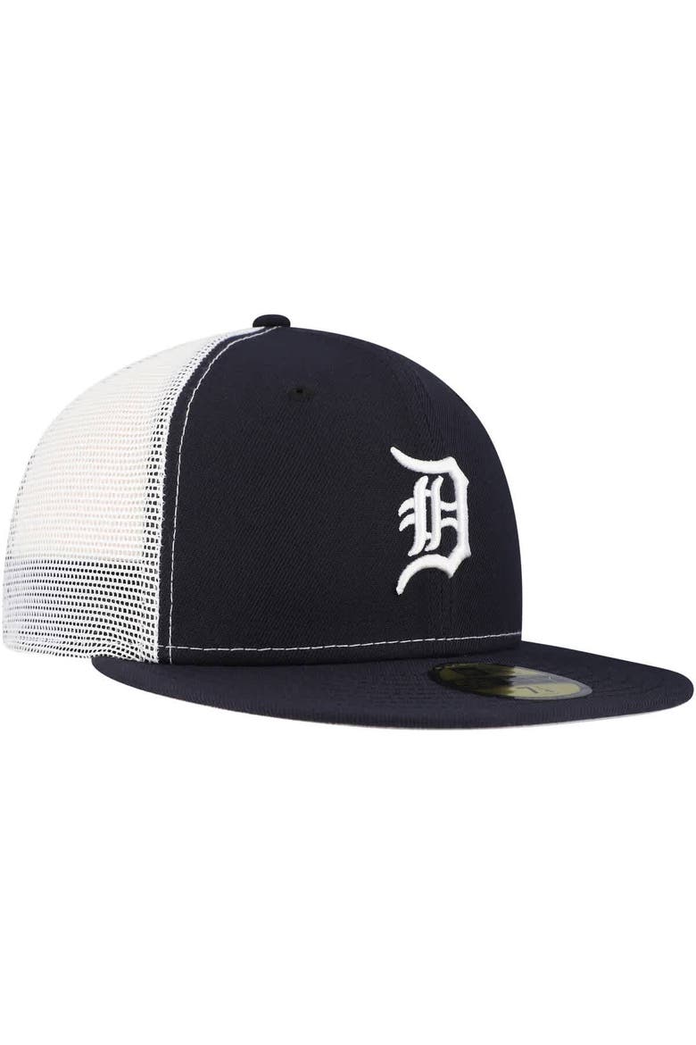 Men's New Era Navy Detroit Tigers Team Color 59FIFTY Trucker Fitted Hat, Alternate, color, Navy