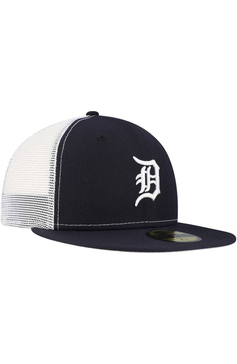 New Era Men's New Era Navy Detroit Tigers Team Color 59FIFTY Trucker Fitted Hat, Alternate, color, Navy