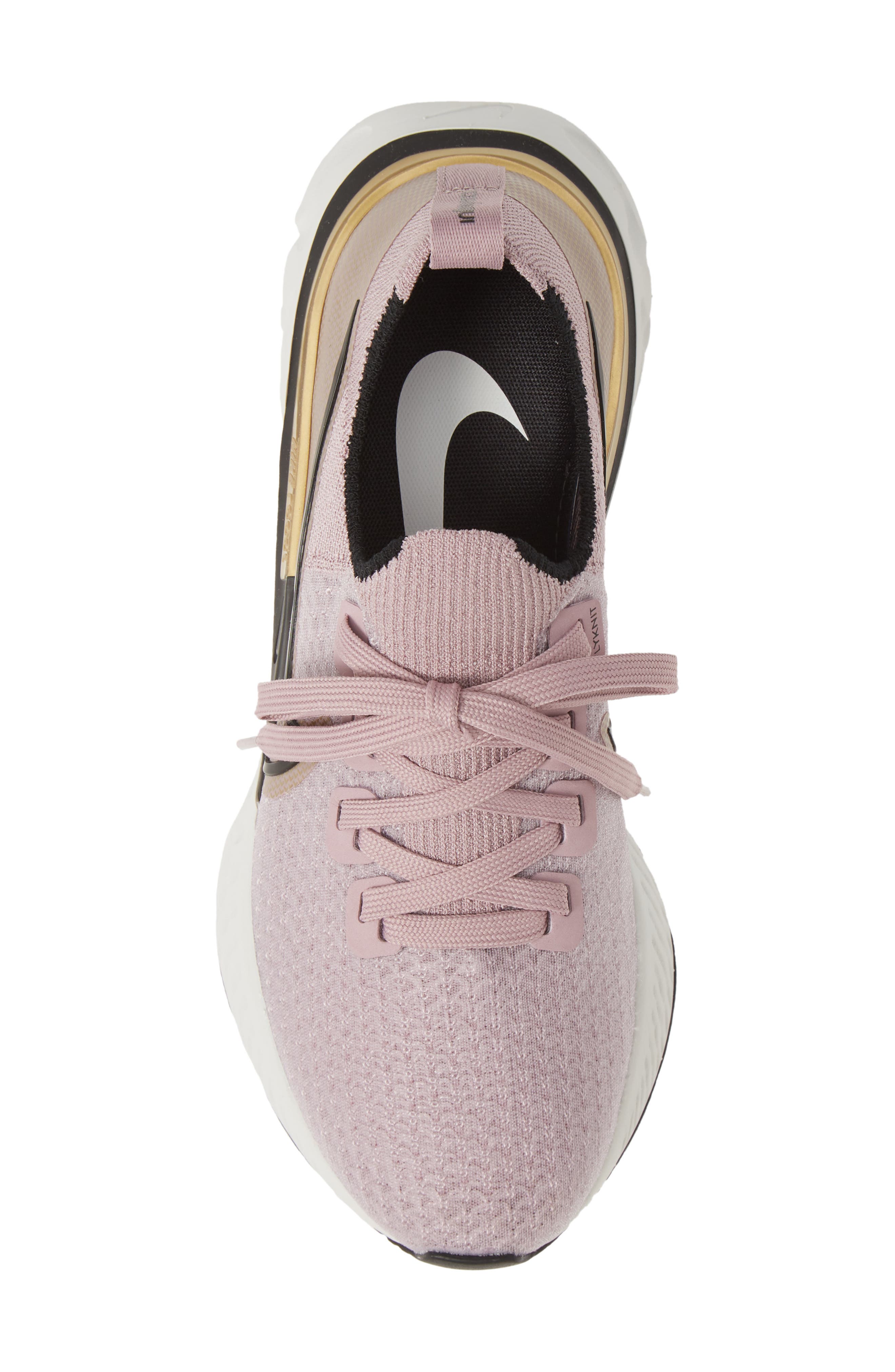 React Infinity Run Flyknit Running Shoe, Alternate, color, PLUM FOG/ BLACK/ METALLIC GOLD