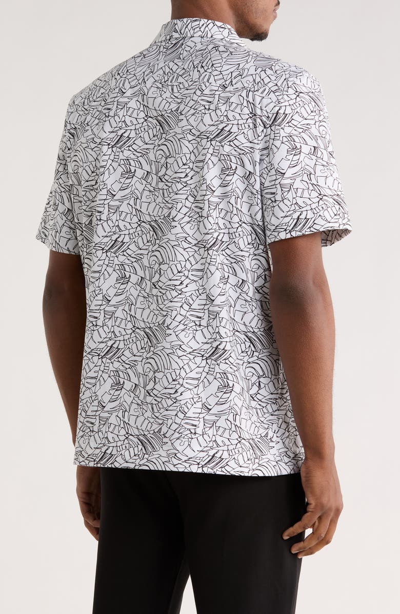 Bugatchi Print Camp Shirt, Alternate, color, White