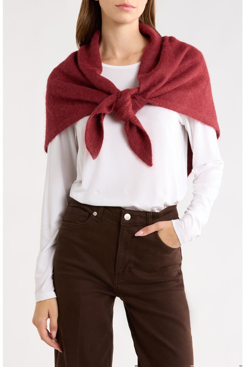 Emma Baby Alpaca Blend Triangle Scarf, Main, color, CHIANTI