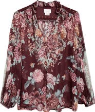 Camilla If These Tiles Could Talk Silk Peasant Top