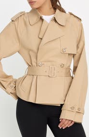 Good American Crop Trench Jacket