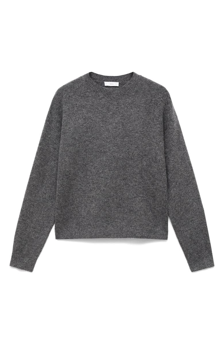 MANGO TEEN Star Crewneck Sweater, Alternate, color, Medium Heather Grey