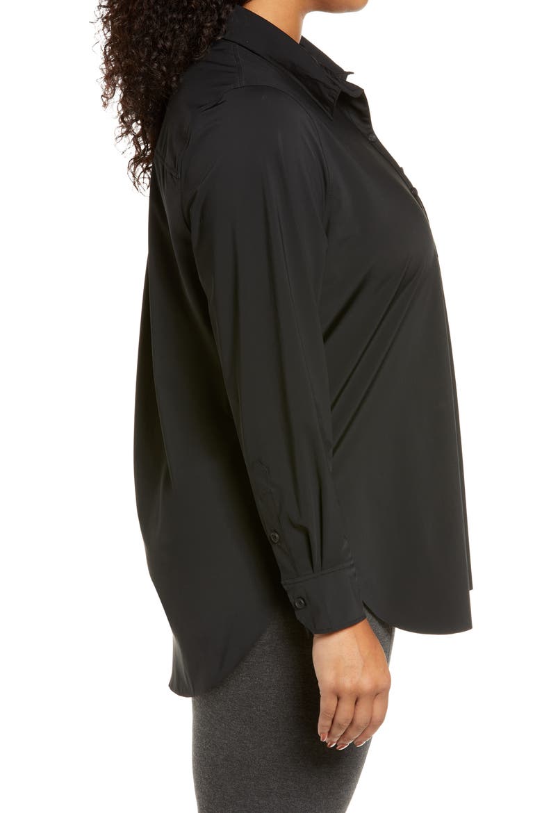 'Lyssentials Schiffer Button-Up Shirt, Alternate, color, BLACK
