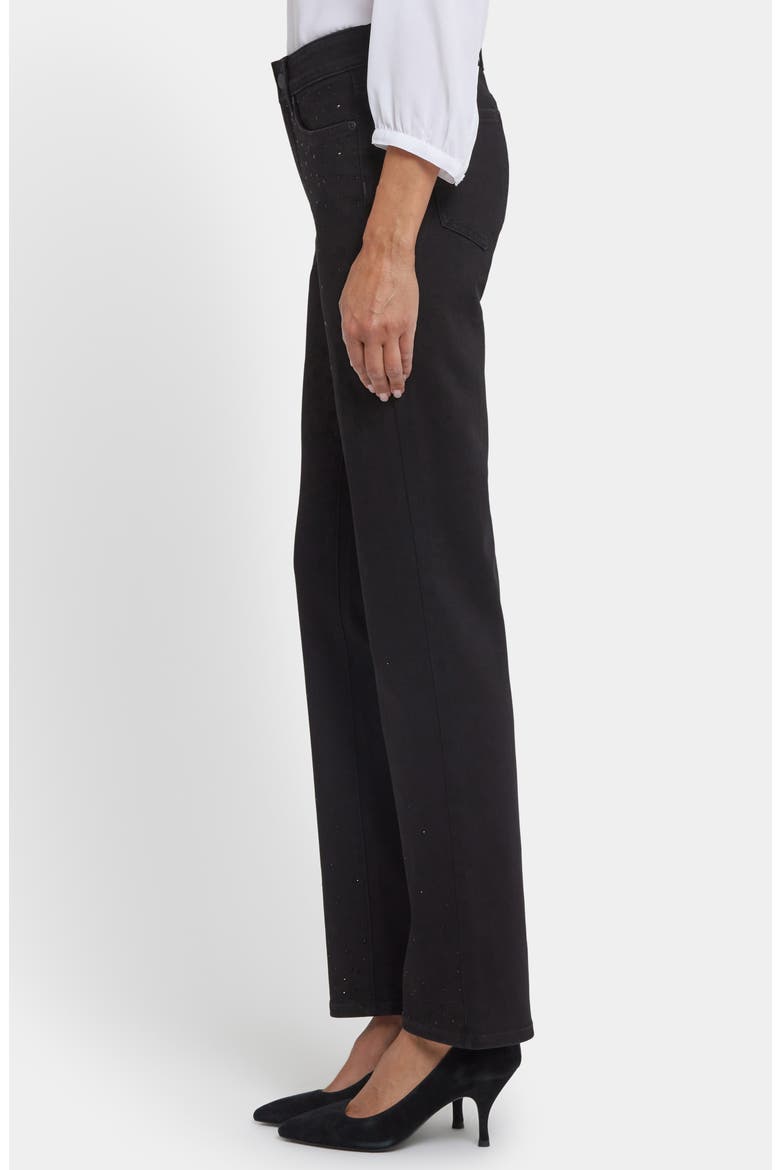 Marilyn Embellished Straight Leg Jeans, Alternate, color, BLACK RINSE