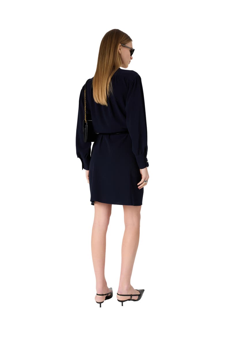 Rosine Belted Shirt Dress, Alternate, color, Navy Blue