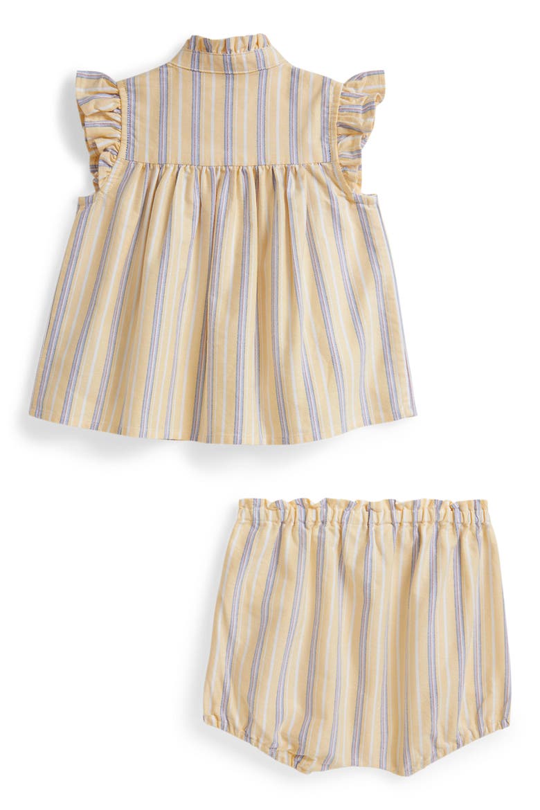 Stripe Cotton Oxford Top with Bloomers, Alternate, color, YELLOW-BLUE-PINK MULTI