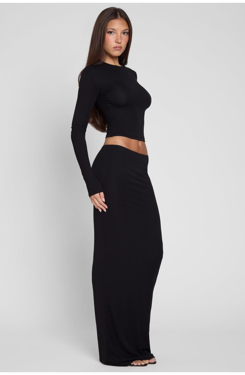 LEAU Everyday Jersey Maxi Skirt, Alternate, color, Black