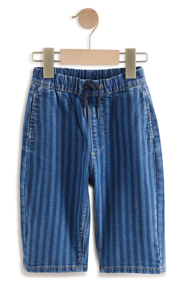 NEXT Kids' Stripe Wide Leg Jeans, Main, color, Blue