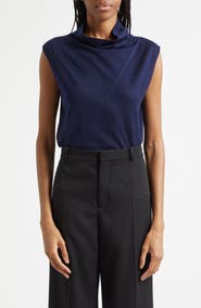Reiss Honey Cowl Neck Sleeveless Wool Sweater