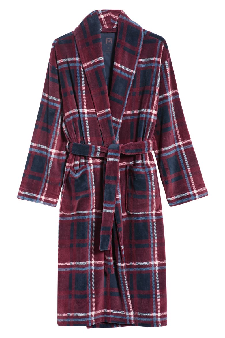 Firelight Plush Shawl Robe, Alternate, color, WINTERBERRY