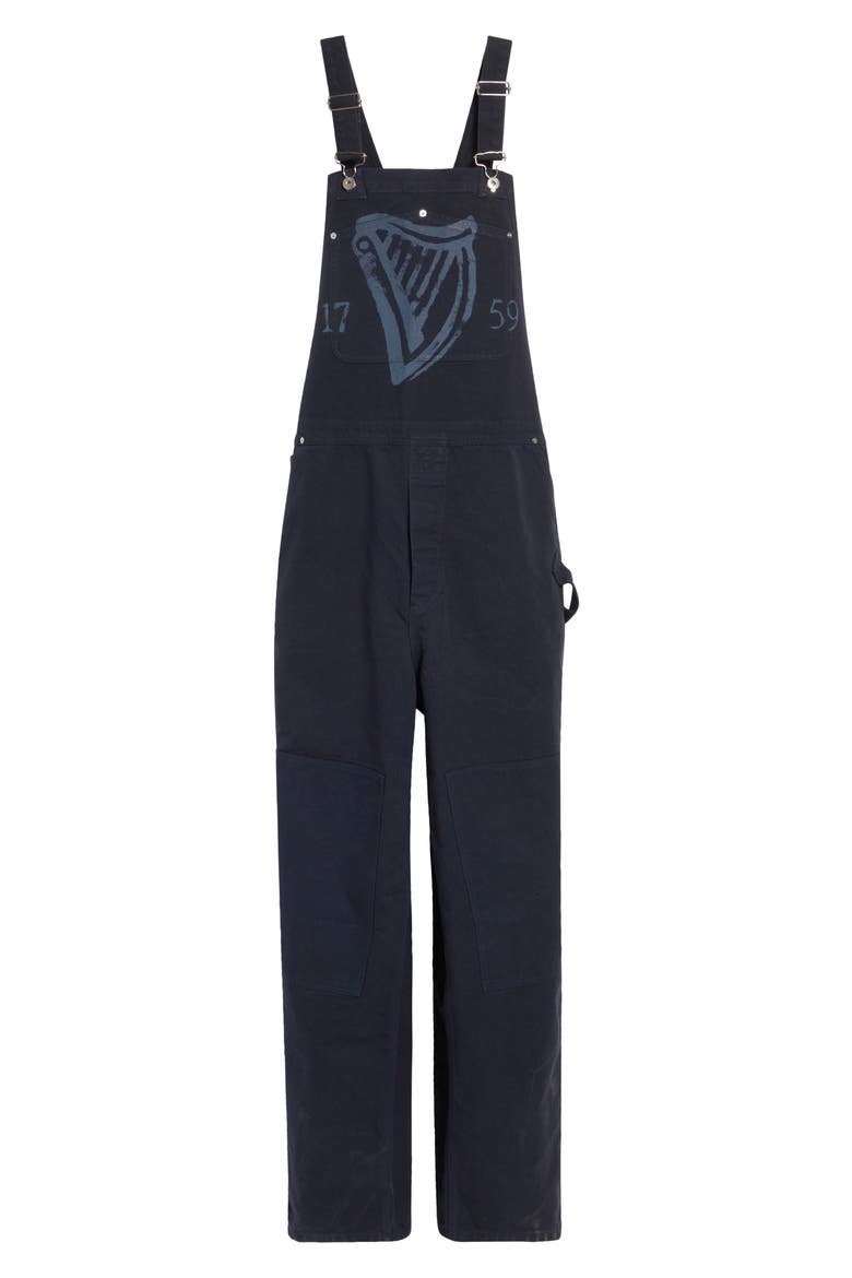 x Guinness Cotton Canvas Workwear Overalls, Alternate, color, INDIGO