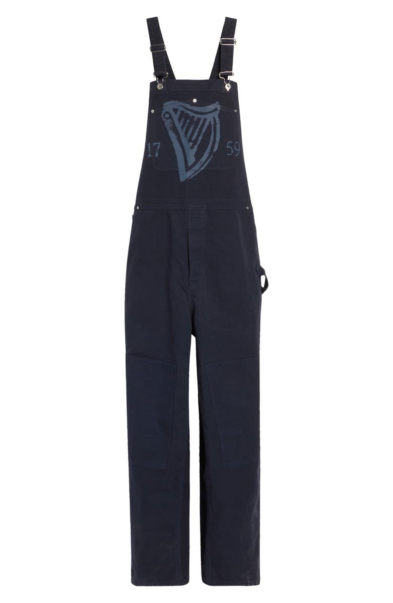 JW Anderson x Guinness Cotton Canvas Workwear Overalls, Main, color, Indigo