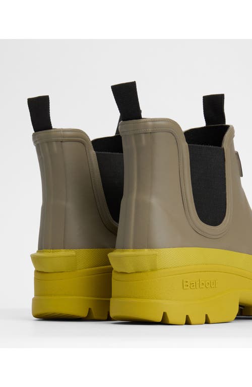 Barbour Nimbus Waterproof Chelsea Rain Boot In Dusky Green/limeade