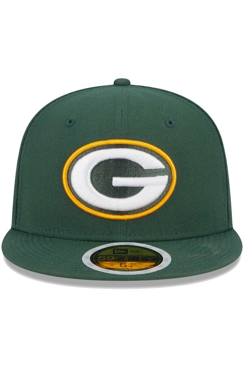 Youth New Era Green Green Bay Packers  Main 59FIFTY Fitted Hat, Alternate, color, Green