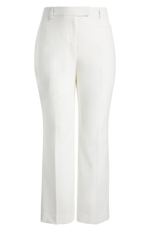Tahari Asl Bird Eye Straight Leg Pants In White