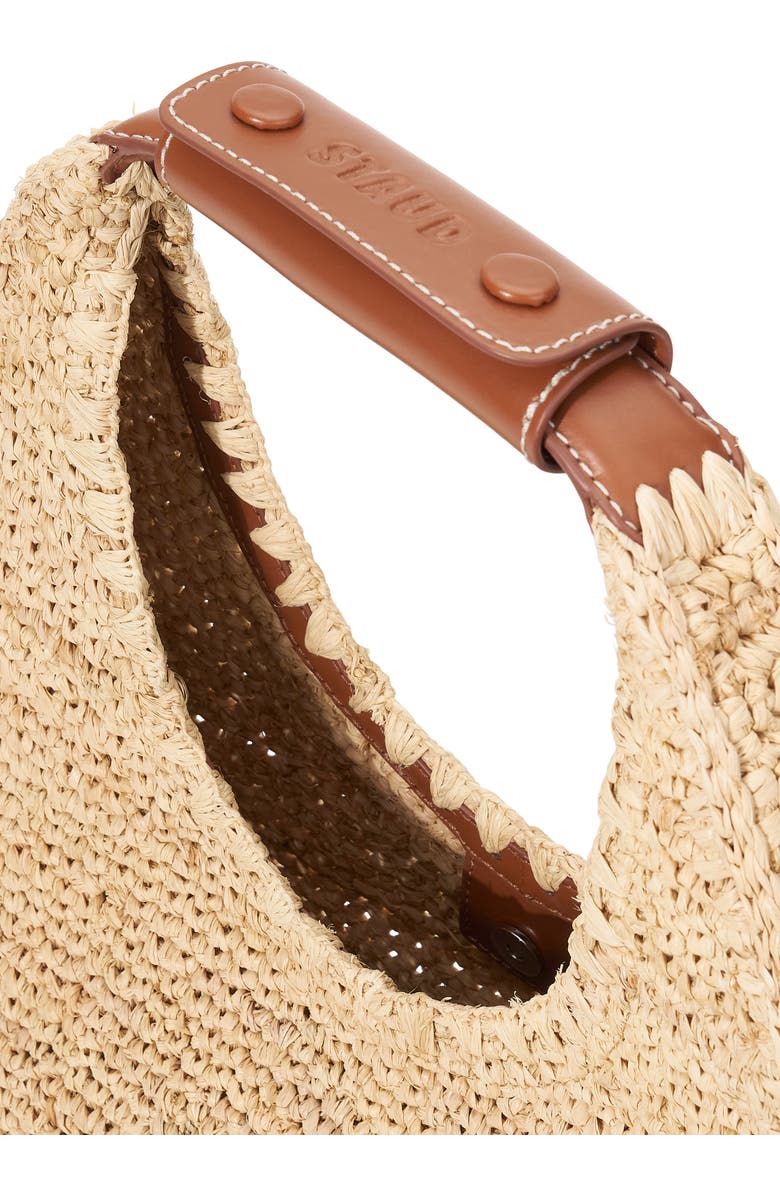 STAUD Moon Raffia Tote, Alternate, color, Natural/ Tan