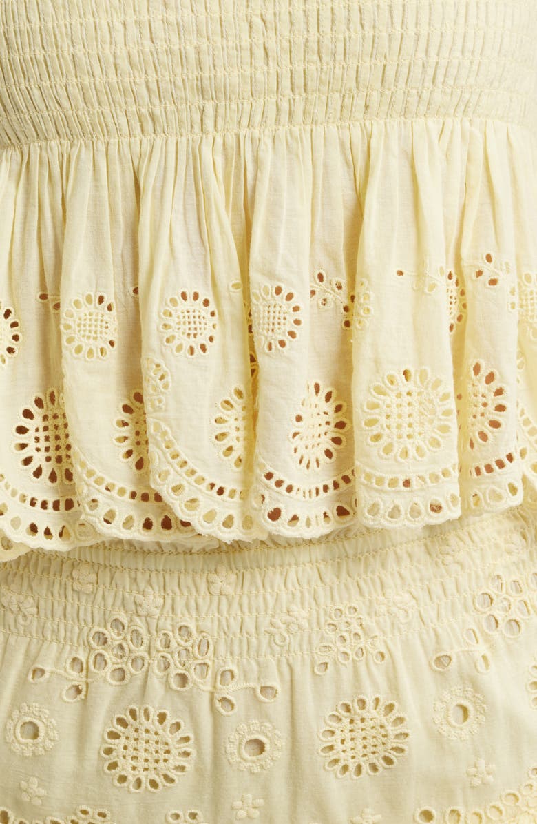 LoveShackFancy Condie Smocked Scalloped Camisole, Alternate, color,