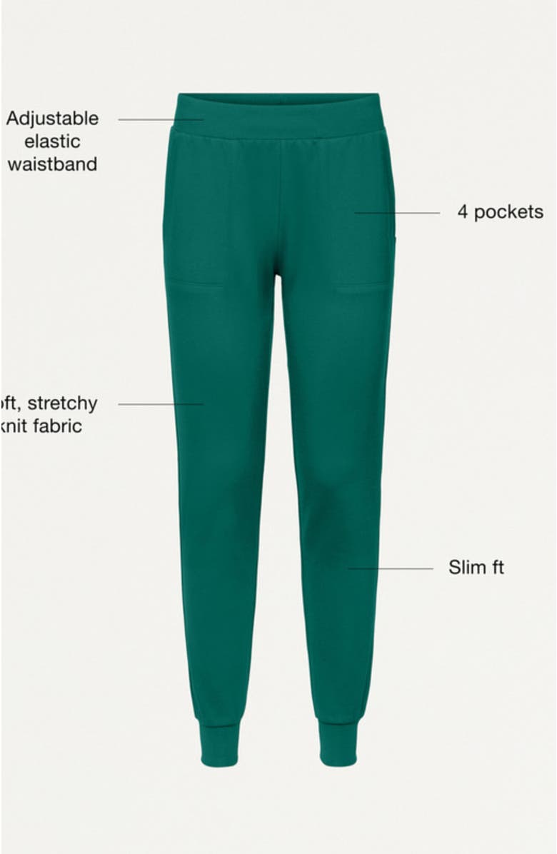 JAANUU UltraLAST Essential Performance Women's 6-Pocket Scrub Set, Alternate, color, Hunter Green