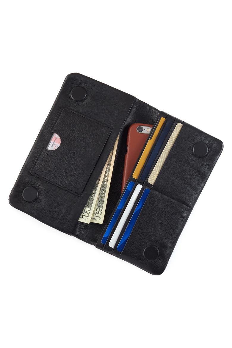 Lumen Leather Continental Bifold Wallet, Alternate, color, BLACK