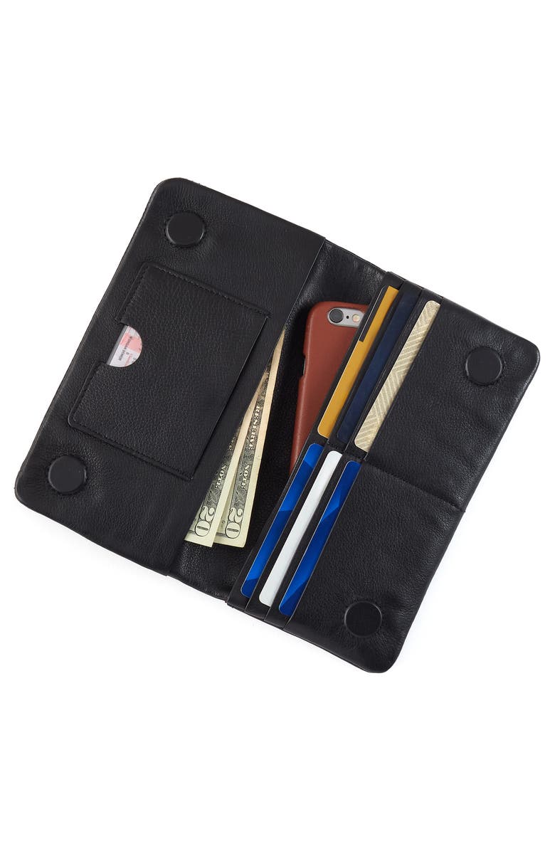 HOBO Lumen Leather Continental Bifold Wallet, Alternate, color, Black