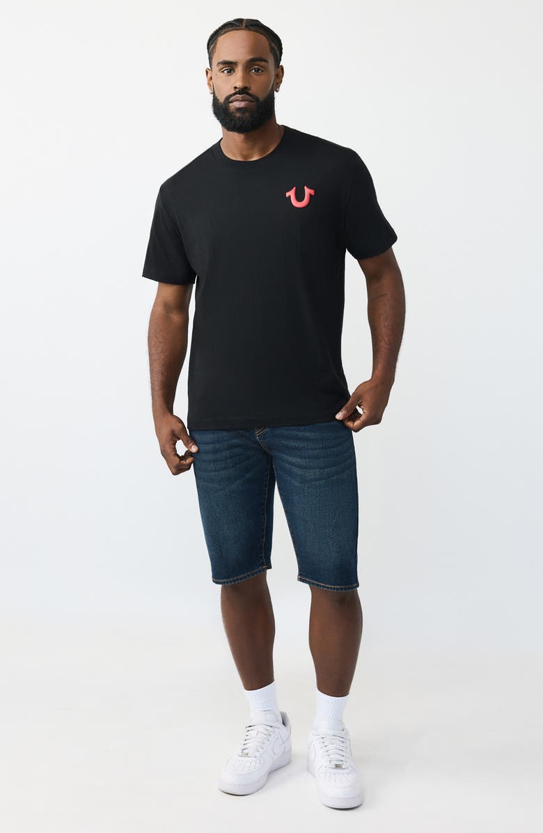 True Religion Ricky T-Flap Pocket Denim Shorts, Alternate, color, 