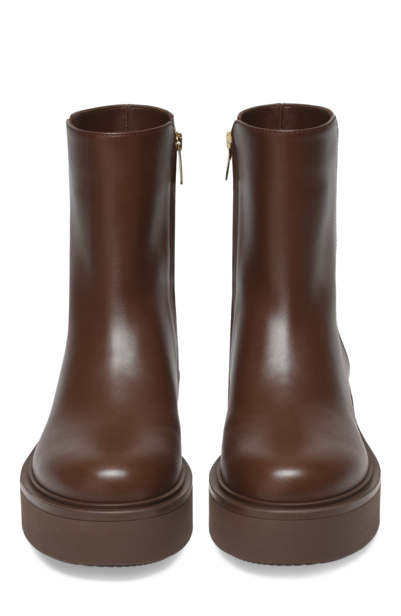 Hiro Bootie Biker, Alternate, color, Brown Leather