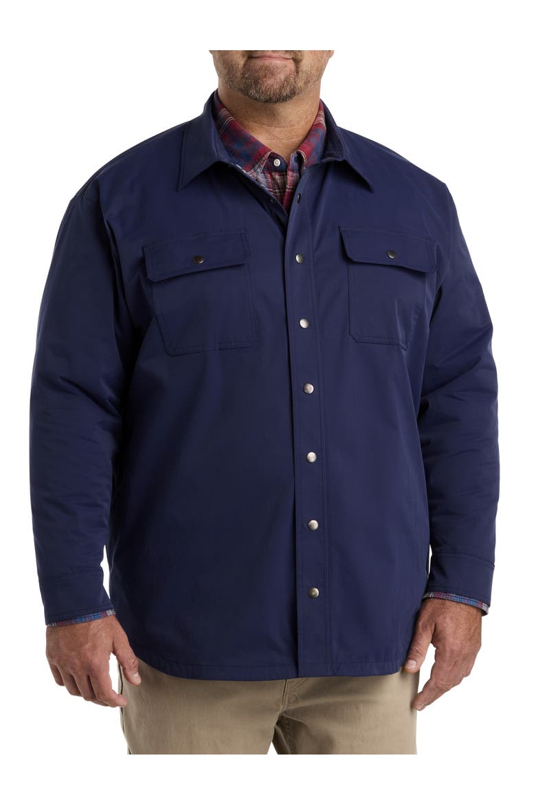 Big & Tall Flannel-Lined Shirt Jacket, Alternate, color, EVENING BLUE