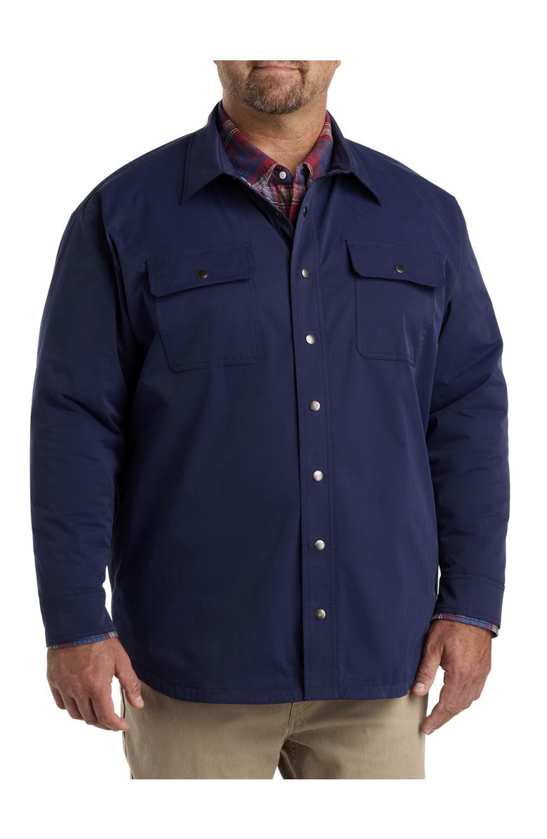 True Nation by DXL Big & Tall Flannel-Lined Shirt Jacket, Alternate, color, Evening Blue