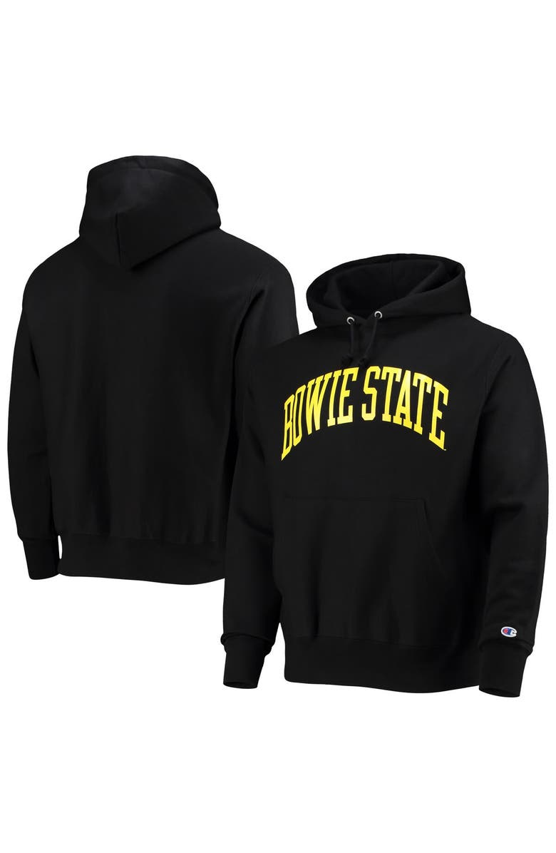 Champion Men's Champion Black Bowie State Bulldogs Tall Arch Pullover Hoodie, Main, color, 