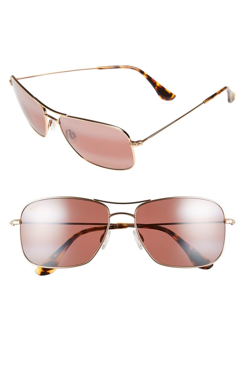 Wiki Wiki 59mm PolarizedPlus2® Sunglasses, Main, color, GOLD/ MAUI ROSE
