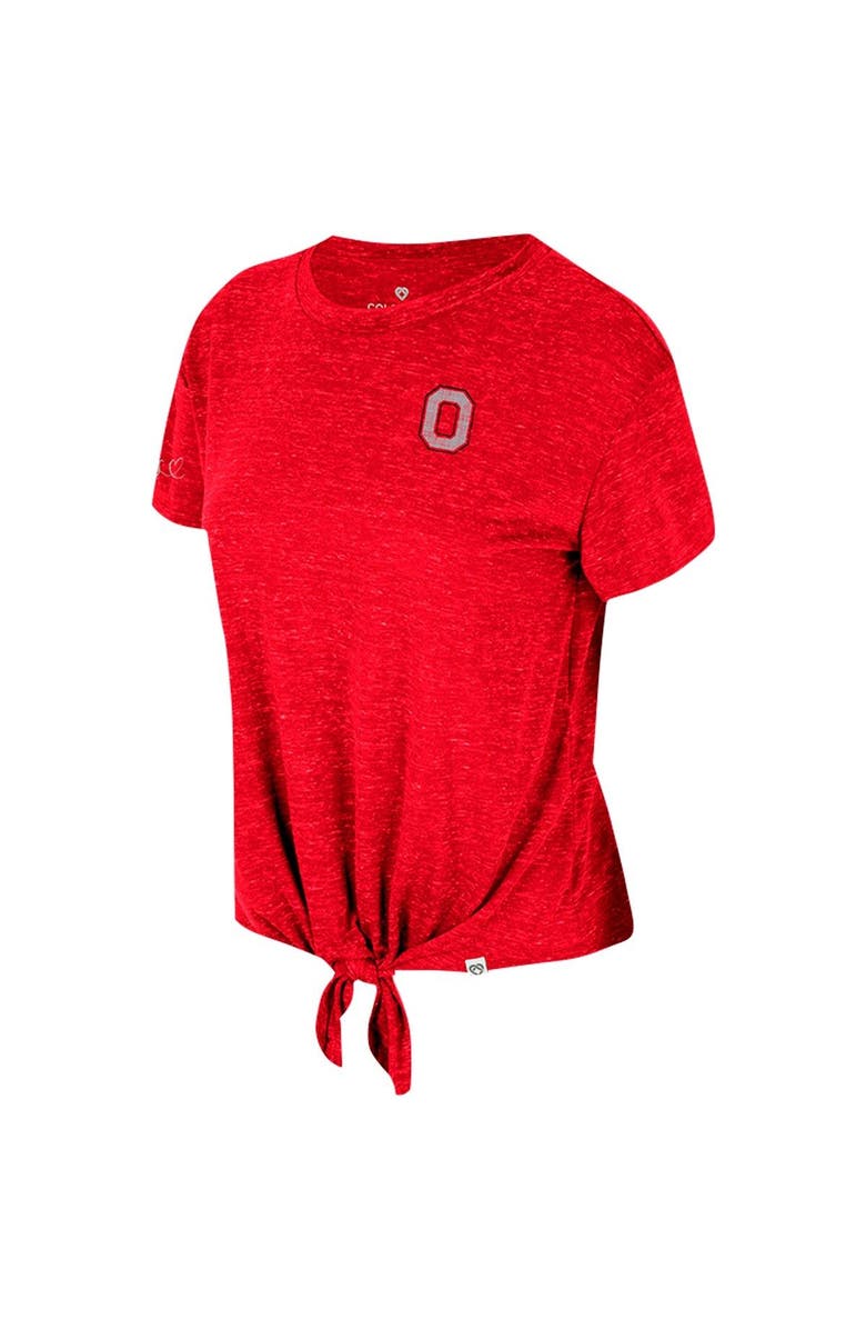 COLOSSEUM Women's Colosseum Scarlet Ohio State Buckeyes Finalists Tie-Front T-Shirt, Alternate, color, 