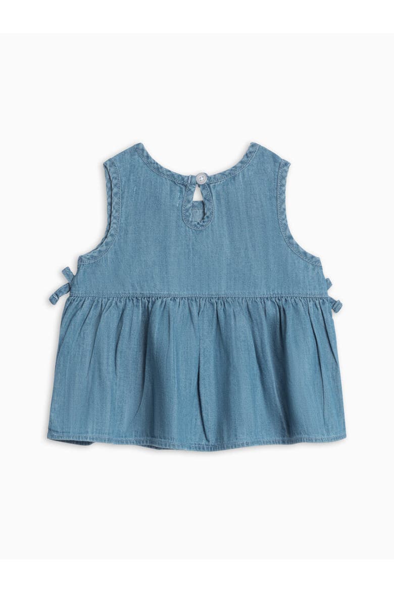 Organic Lana Chambray Ruffle and Bow Tank, Alternate, color, Chambray