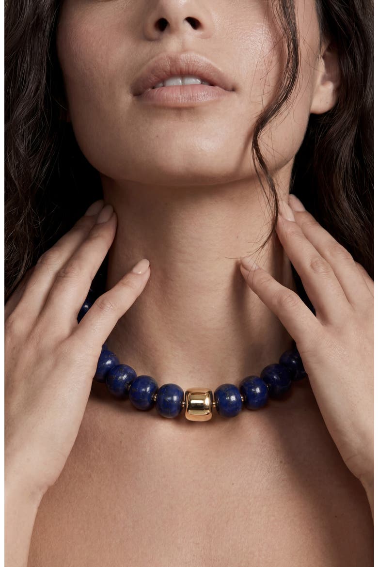 Power Bead Statement Necklace, Alternate, color, LAPIS