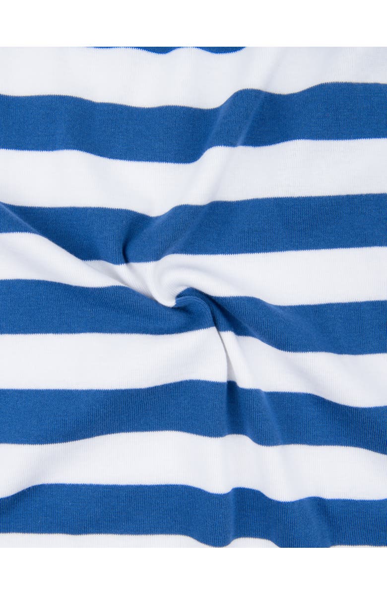 Leveret Two-Piece Striped Cotton Matching Family Pajamas, Alternate, color, Blue & White