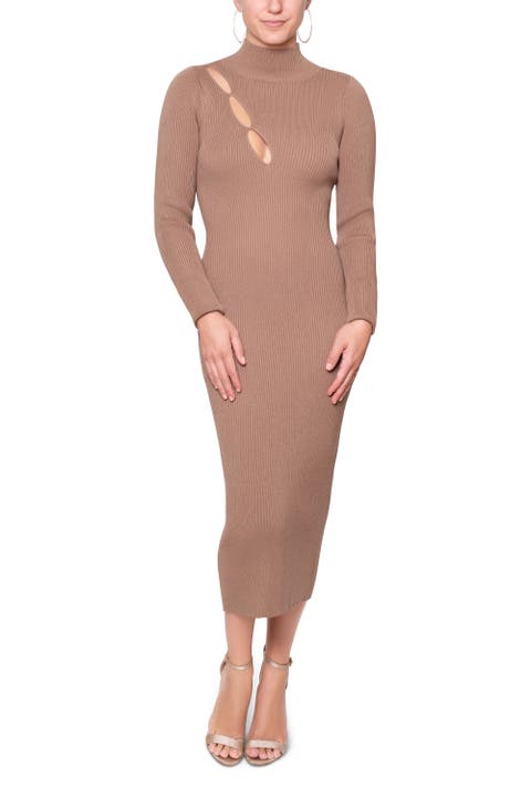 Clarke Mock Neck Sweater Midi Dress