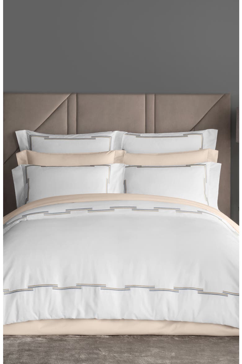 Metalisi Embroidery duvet cover, Alternate, color, White