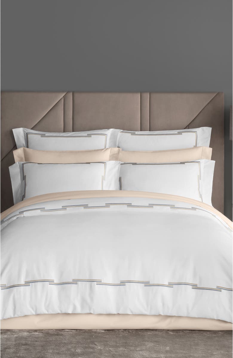 Togas Metalisi Embroidery duvet cover, Alternate, color, White