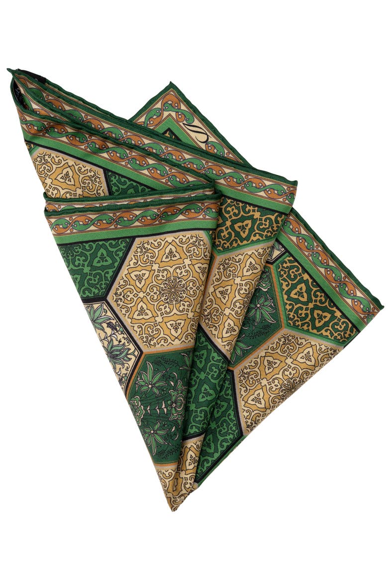 Dante - Silk Pocket Square for Men, Alternate, color, Emerald Green