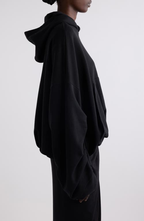 Dries Van Noten Oversized Draped Black Sweatshirt In Black