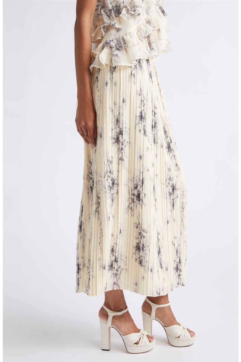 Handsketched Floral Delaine Skirt, Alternate, color, GARDENIA/ BLACK