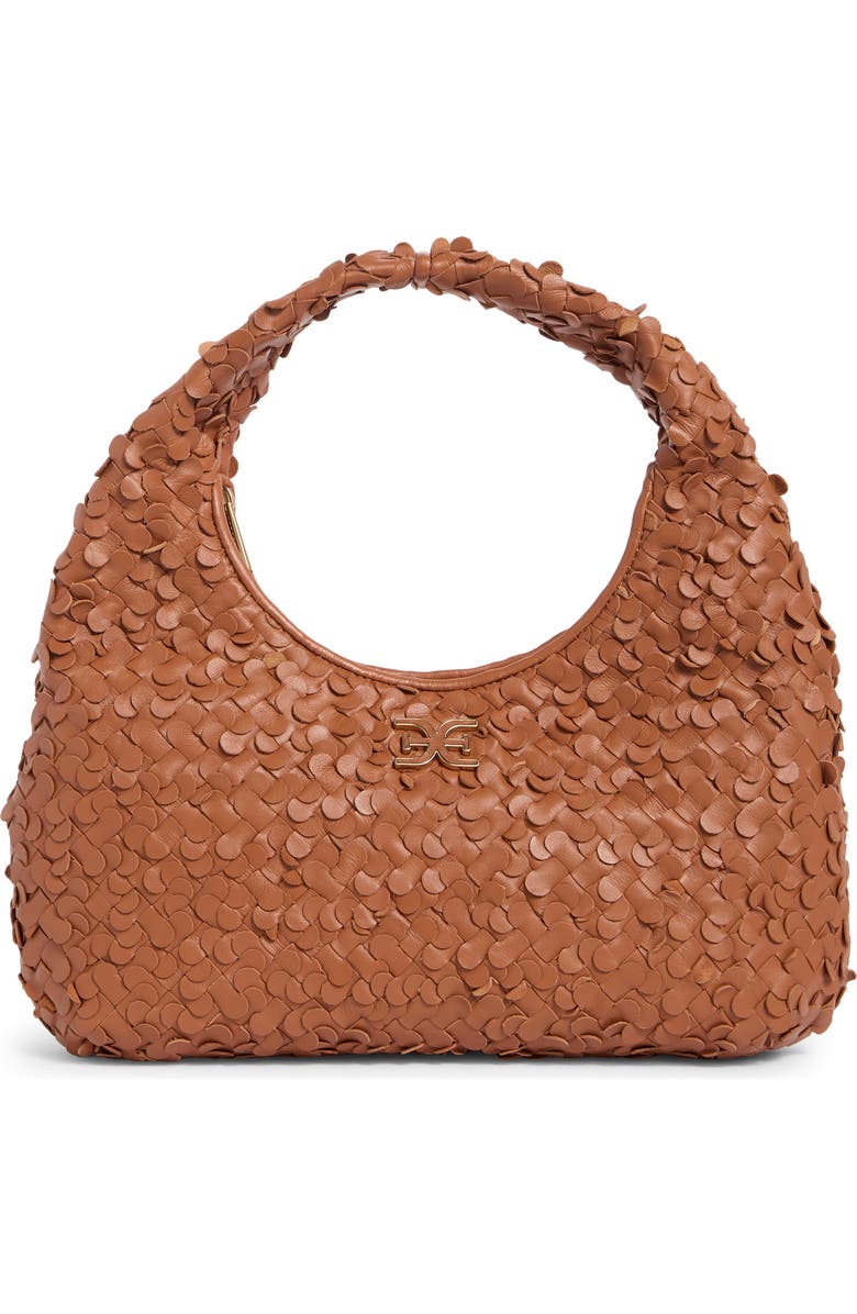 Sam Edelman Bianka Woven Leather Hobo Bag, Main, color, Cognac