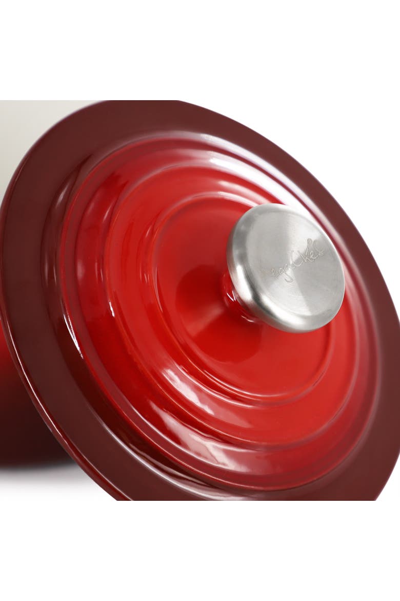 2 Quart Enameled Cast Iron Sauce Pan, Alternate, color, Red