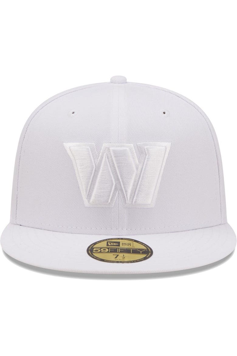 Men's New Era Washington Commanders White on White 59FIFTY Fitted Hat, Alternate, color, White